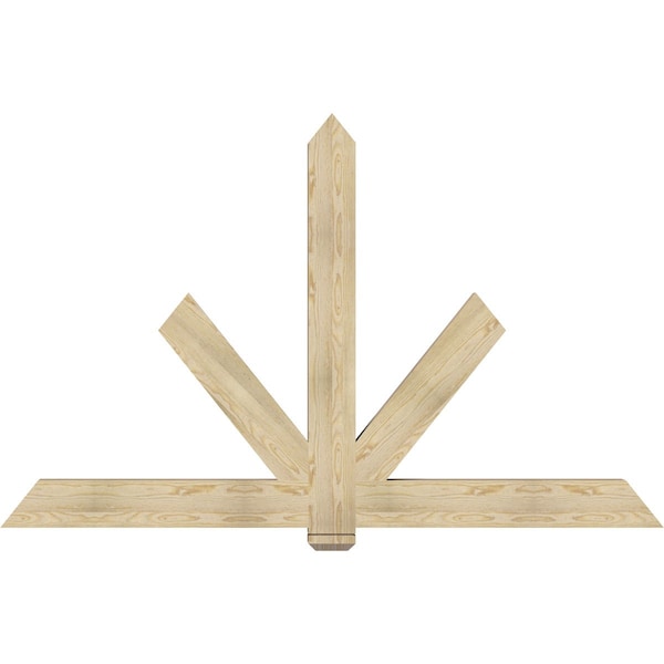 Ekena Millwork Kennewick Rough Sawn Timber Gable Bracket, Douglas Fir, 84"W x 53"H x 4"D x 6"F, 15/12 Pitch GBW084X53X0406KEN00RDF - main
